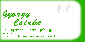 gyorgy csirke business card